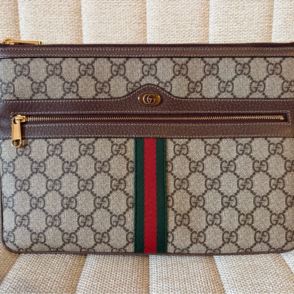 Gucci Ophidia zip pouch coated canvas